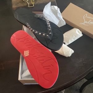 Christian louboutin flip spike flats